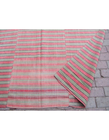 Green & Red Vintage Kilim Textile - 6`1