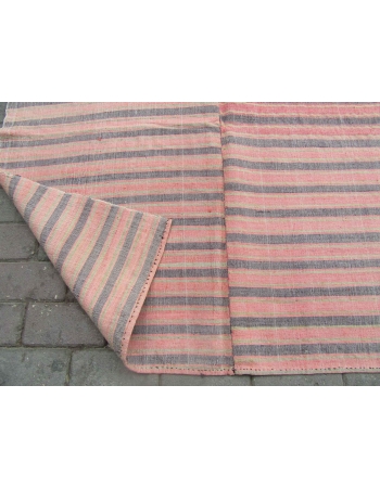 Pink & Gray Vintage Kilim Textile - 4`0