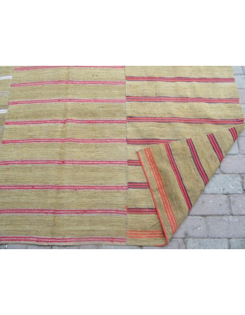 Khaki & Pink Kilim Textile - 6`5