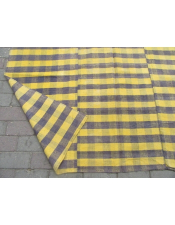 Yellow & Gray Vintage Kilim Textile - 5`4