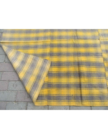 Yellow & Gray Vintage Kilim Textile - 5`10