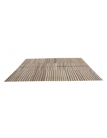 Brown & Ivory Striped Kilim Textiles - 6`6