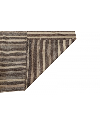 Brown & Ivory Striped Kilim Textiles - 6`6