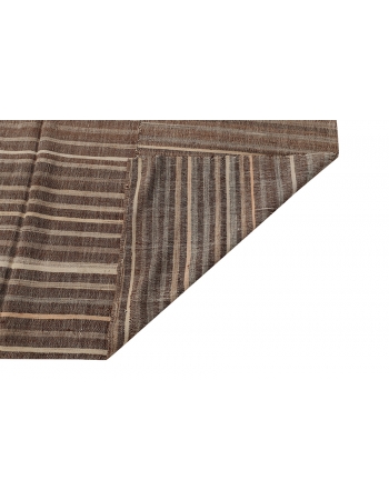 Brown Vintage Striped Kilim Textiles - 6`3
