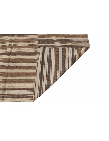 Brown & Ivory Striped Kilim Textiles - 6`3