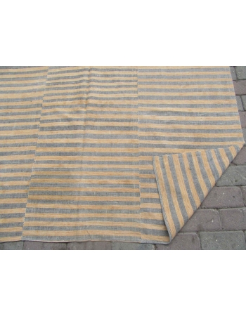 Yellow & Gray Vintage Kilim Textile - 5`4