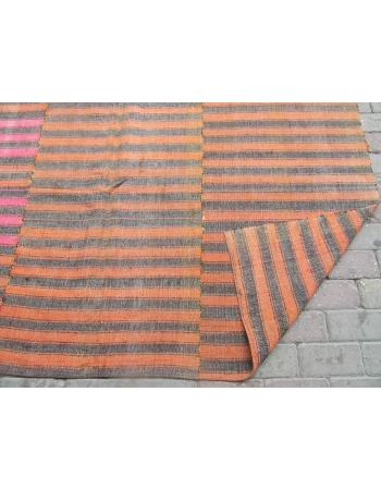 Orange & Brown Vintage Kilim Textile - 6`4