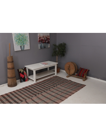 Gray & Brown Vintage Kilim Textiles - 4`4