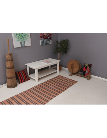 Vintage Orange & Brown Kilim Textiles - 2`6