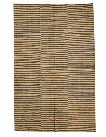 Black & Yellow Striped Kilim Textiled - 5`9