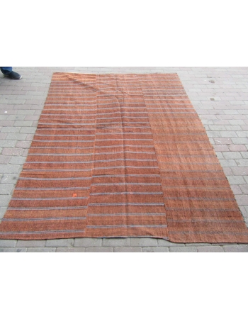 Brown & Blue Vintage Kilim Textile - 6`2