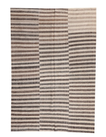 Brown & Ivory Striped Kilim Textiles - 6`3