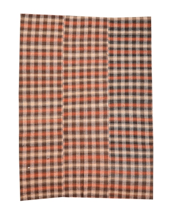 Brown & Orange Kilim Textiles - 6`7" x 8`11"