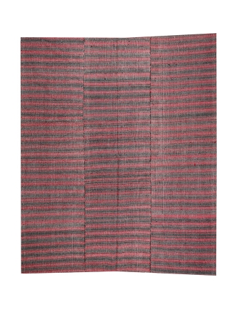 Burgundy & Black Kilim Textiles - 6`10" x 7`5"