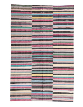 Colorful Striped Kilim Textiles - 5`11" x 9`0"