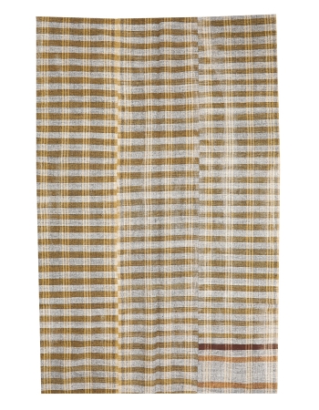 Gray & Mustard Vintage Kilim Textiles - 5`11" x 9`7"