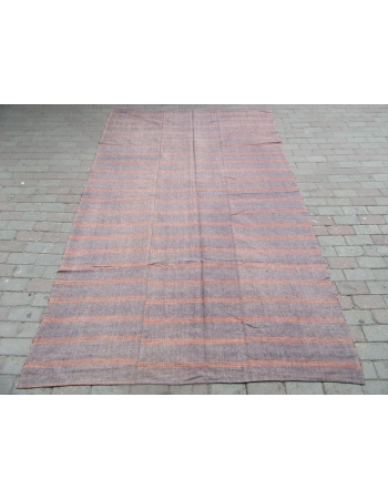 Gray & Red Vintage Kilim Textile - 5`11" x 9`7"