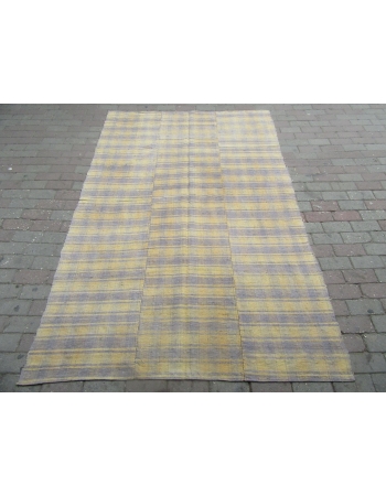 Gray & Yellow Vintage Kilim Textile - 5`3