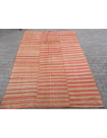 Green & Orange Vintage Kilim Textile - 6`6