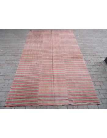 Green & Red Vintage Kilim Textile - 6`1