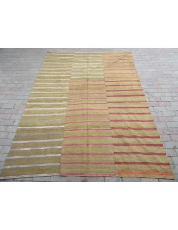 Khaki & Pink Kilim Textile - 6`5" x 8`8"