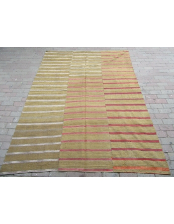 Khaki & Pink Kilim Textile - 6`5