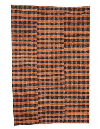 Mustard & Black Kilim Textiles - 5`8" x 8`4"