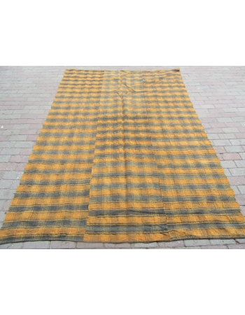 Mustard & Gray Vintage Kilim Textile - 5`11