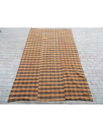 Mustard & Gray Vintage Kilim Textile - 5`6