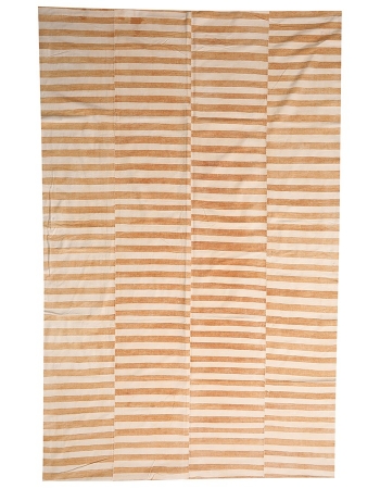 Mustard & White Vintage Kilim Textiles - 6`6