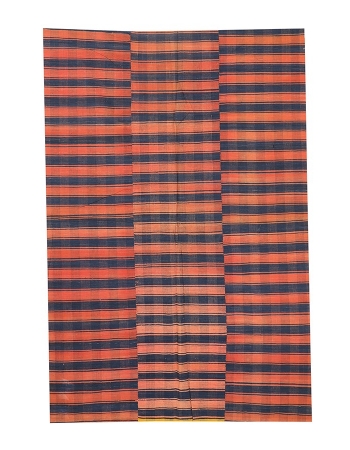 Navy Blue & Orange Kilim Textiles - 5`2