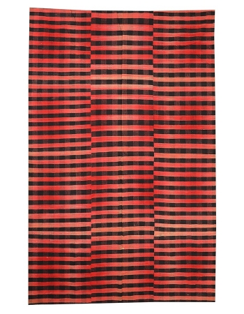 Orange & Black Vintage Kilim Textiles - 6`0" x 9`10"