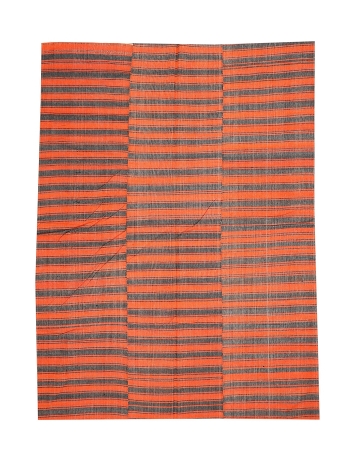 Orange & Black Vintage Kilim Textiles - 6`2