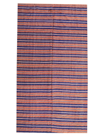 Orange & Blue Vintage Kilim Textiles - 5`2" x 9`0"