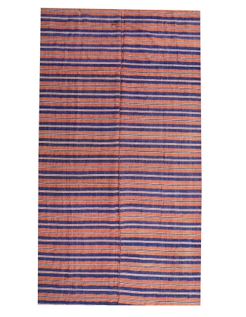 Orange & Blue Vintage Kilim Textiles - 5`2