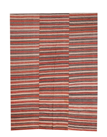 Orange & Brown Kilim Textiles - 6`9" x 8`10"