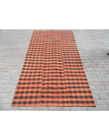 Orange & Brown Vintage Kilim Textile - 5`1