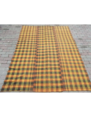 Orange & Yellow Vintage Kilim Textile - 6`4" x 8`2"