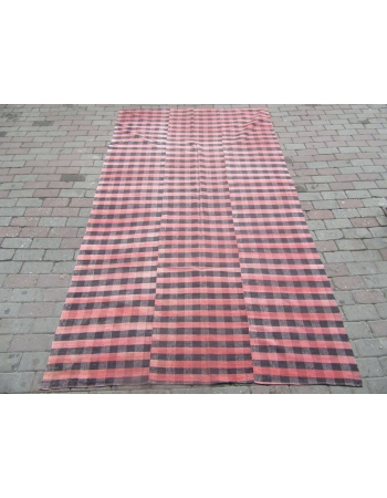 Pink & Gray Vintage Kilim Textile - 5`4" x 9`3"