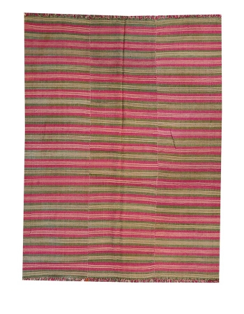 Pink & Green Vintage Kilim Textiles - 5`9" x 7`6"