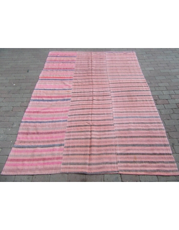 Pink Vintage Kilim Textile - 6`9" x 8`10"