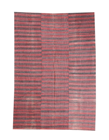 Red & Black Vintage Kilim Textiles - 6`7" x 9`5"