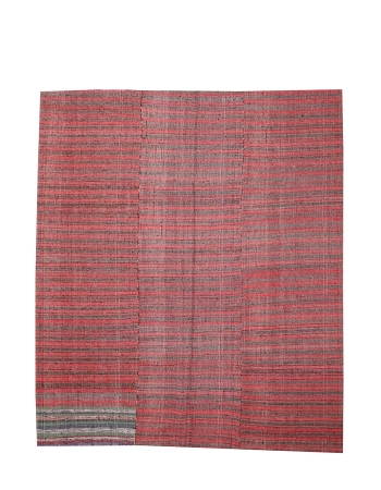 Red & Brown Vintage Kilim Textiles - 6`11" x 7`11"