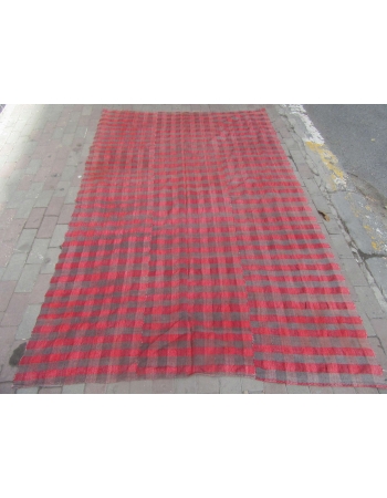 Red & Gray Vintage Kilim Textile - 5`6" x 8`6"
