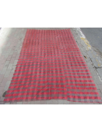 Red & Gray Vintage Kilim Textile - 5`6