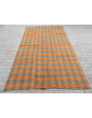 Rust & Gray Kilim Textile - 5`8" x 9`3"