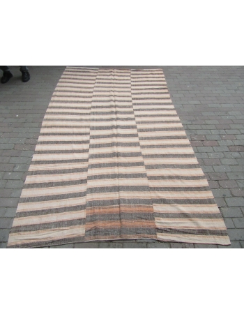 Striped Vintage Decorative Kilim Textile - 6`3" x 10`7"
