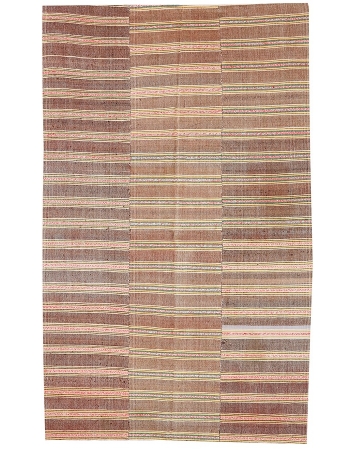 Striped Vintage Kilim Textiles - 5`3" x 9`0"