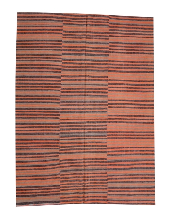 Striped Vintage Kilim Textiles - 6`0" x 8`2"