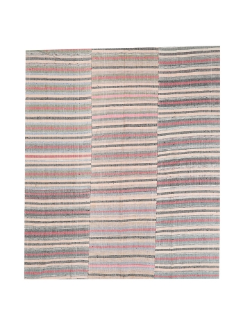 Striped Vintage Kilim Textiles - 6`7" x 8`0"